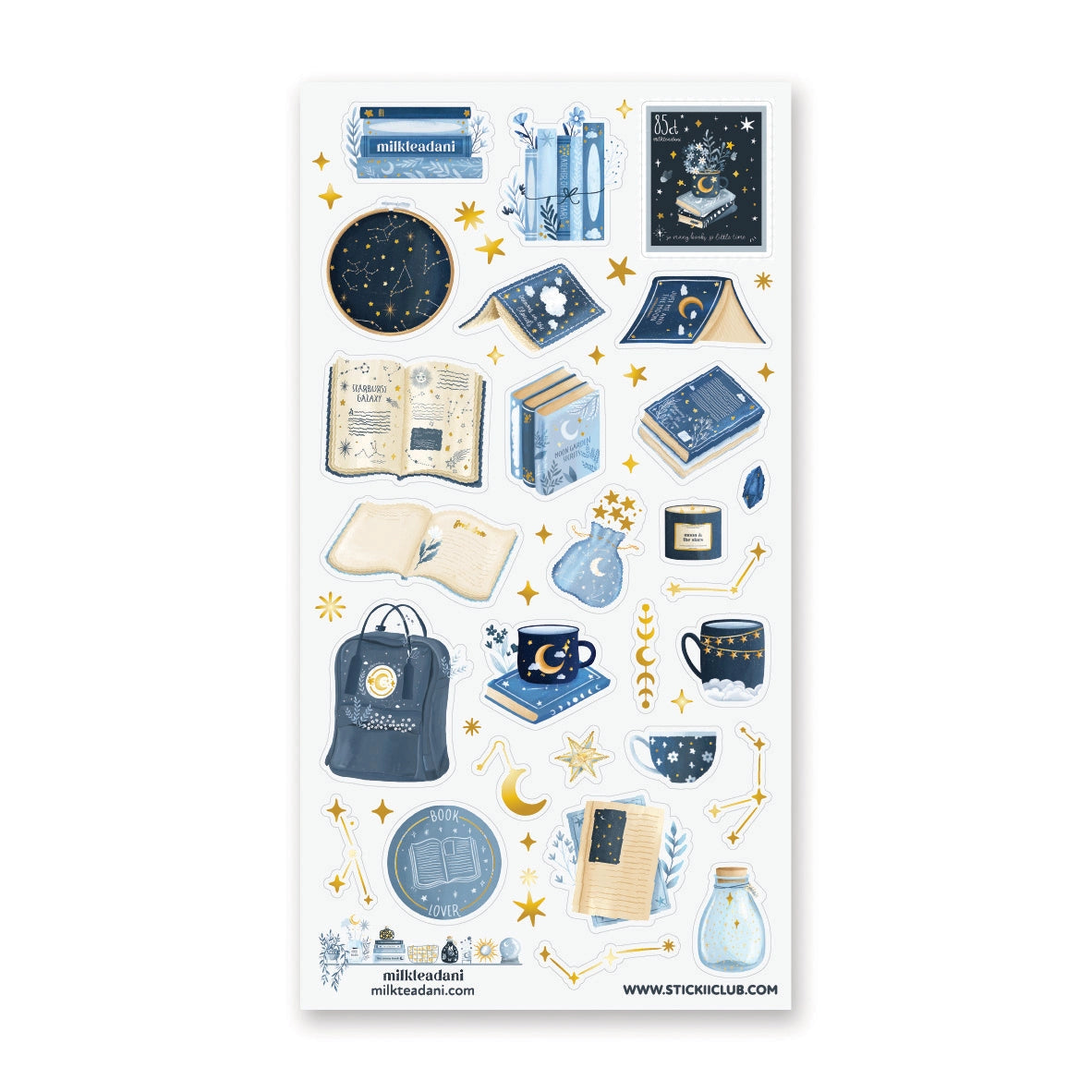 STICKII Sticker Sheet - Moonlit Bookish NIghts