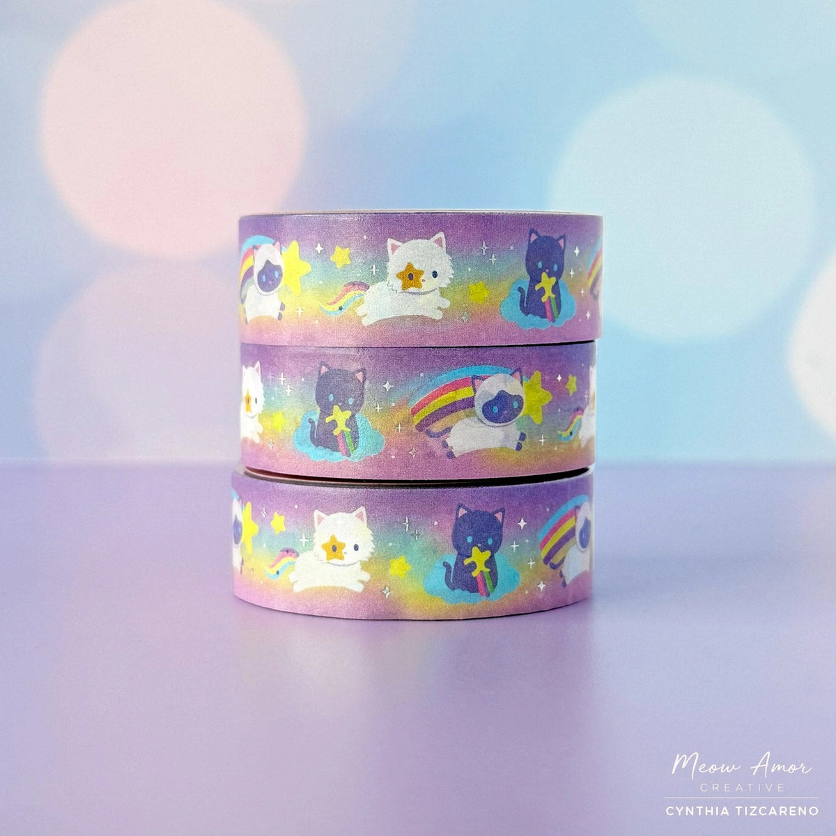 Meow Amor Creative - Shooting Stars Cats Holo Foil Washi Tape