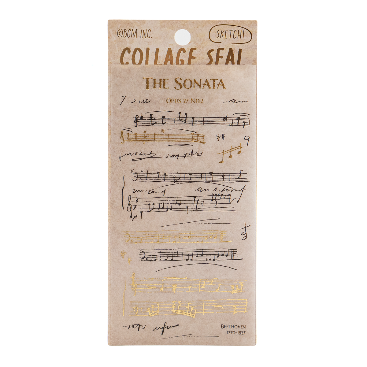 BGM - Collage Seal Gold Foil Sticker Sheet - Sketch