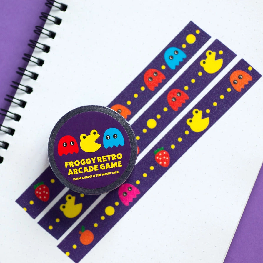 Robot Dance Battle - Froggy Retro Arcade Game Glitter Washi Tape
