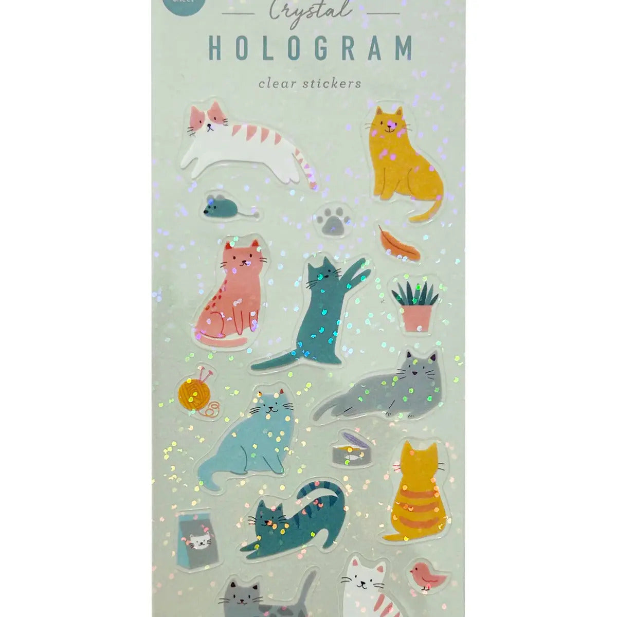 Girl of All Work - Cats Crystal Hologram Clear Stickers