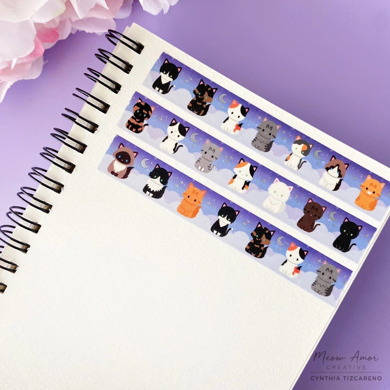 Meow Amor Creative - Night Skies Cat Holo Foil Washi Tape