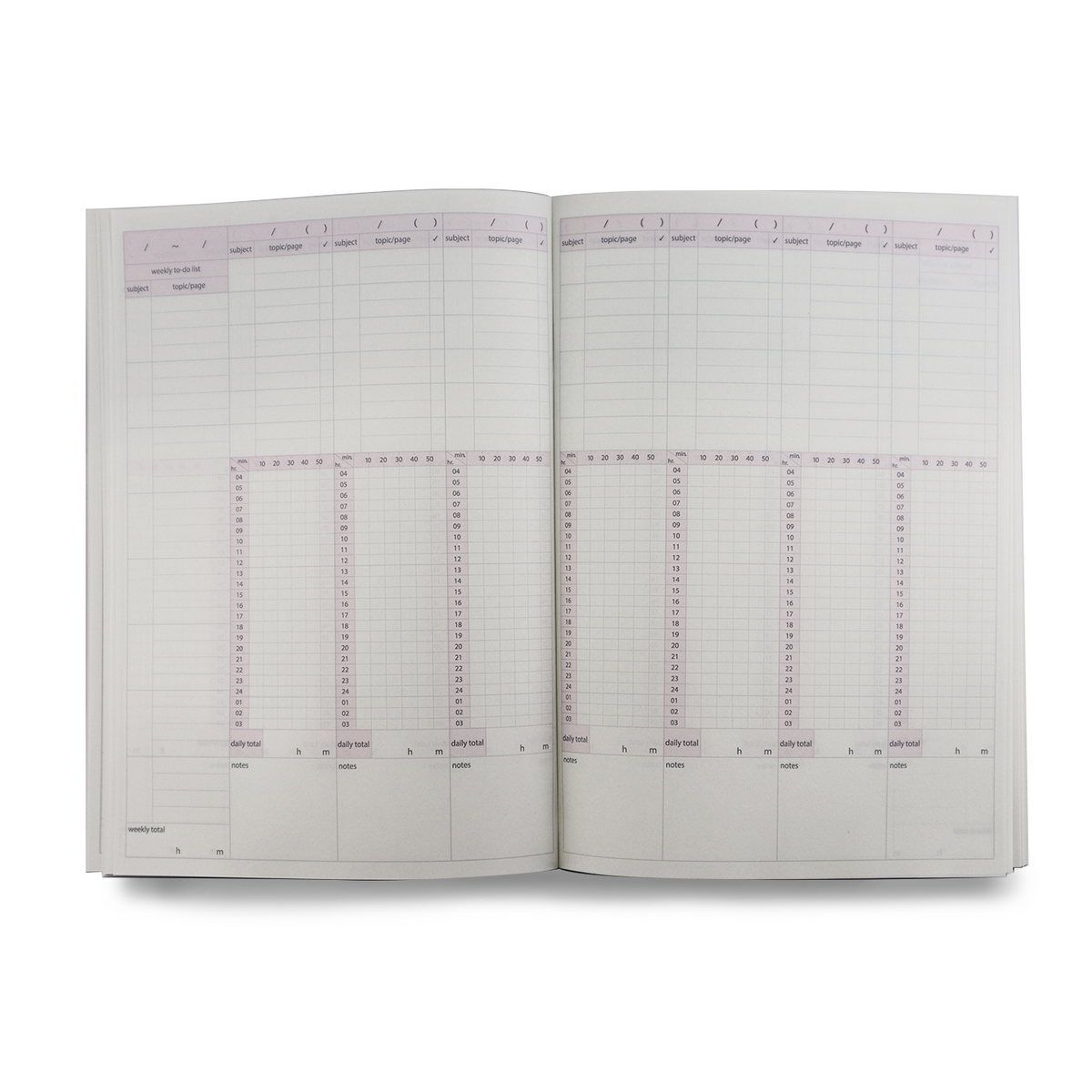 Kokuyo Campus Study Planner Weekly Visualized - Pink