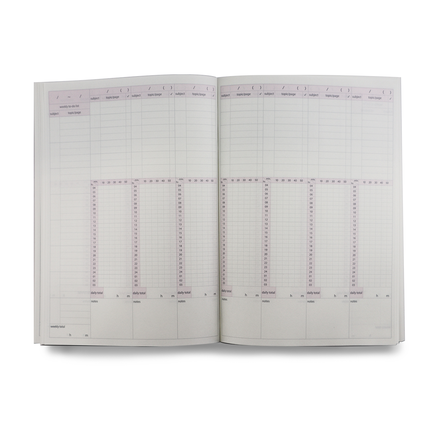 Kokuyo Campus Study Planner Weekly Visualized - Pink