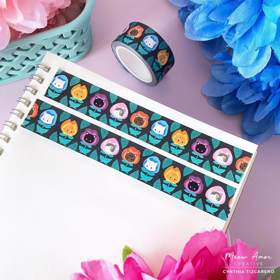 Meow Amor Creative - Wonderland Flower Cats Washi Tape