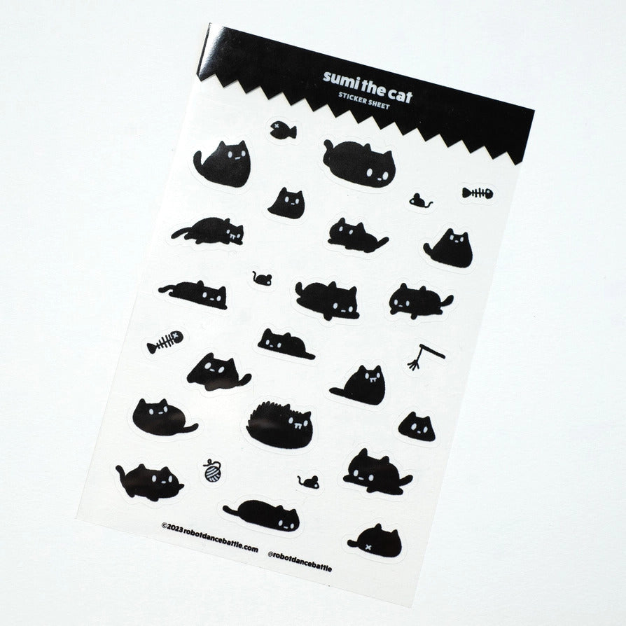 Robot Dance Battle - Sumi the Black Cat Sticker Sheet