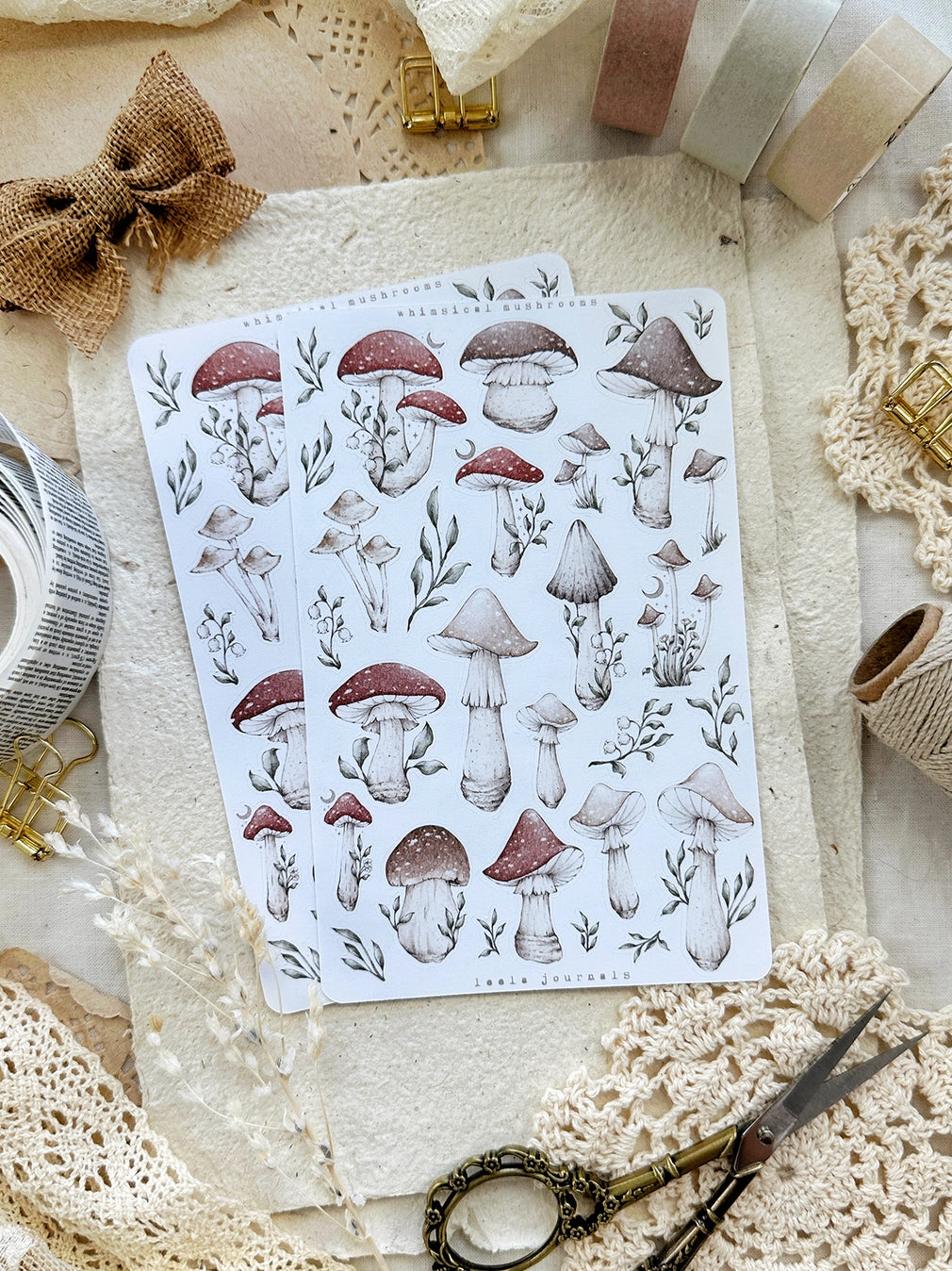 Leelajournals Mushrooms Sticker Sheet