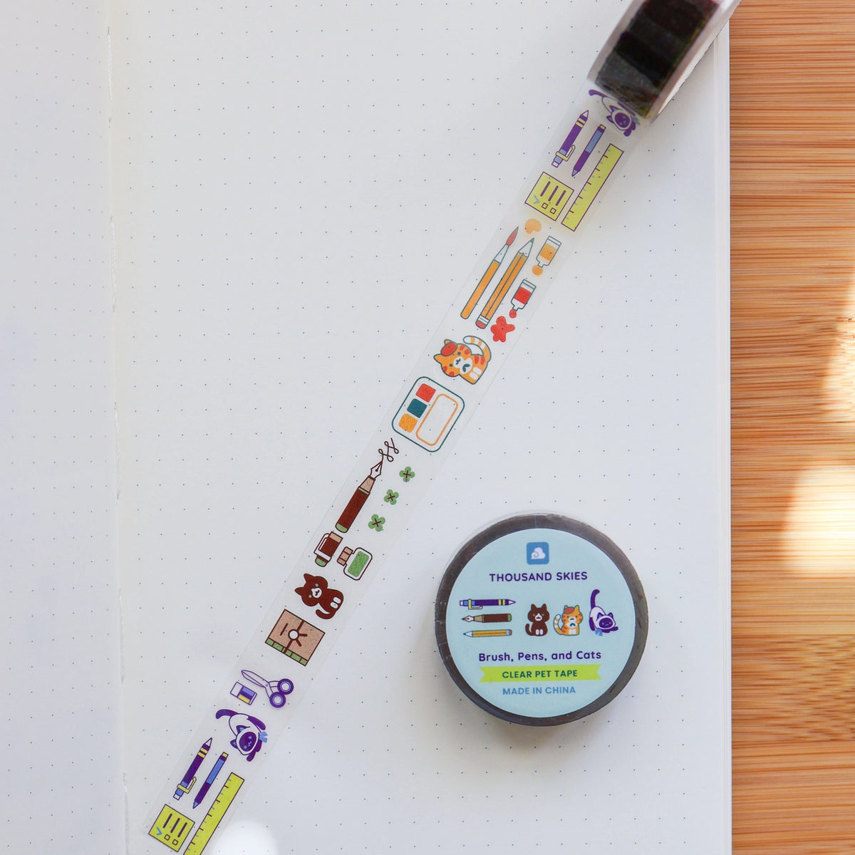 Thousand Skies - Brush, Pens and Cats PET Tape