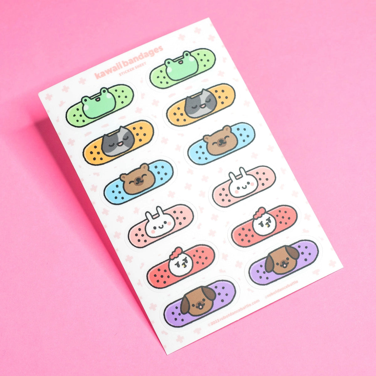 Robot Dance Battle - Kawaii Bandages Sticker Sheet