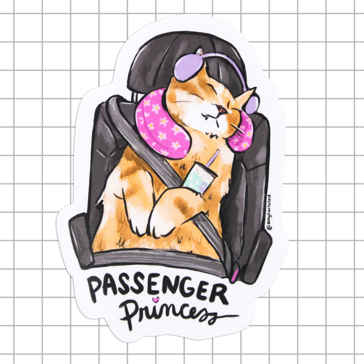 Amy Hartelust Art & Illustration - Vinyl Sticker - Passenger Princess
