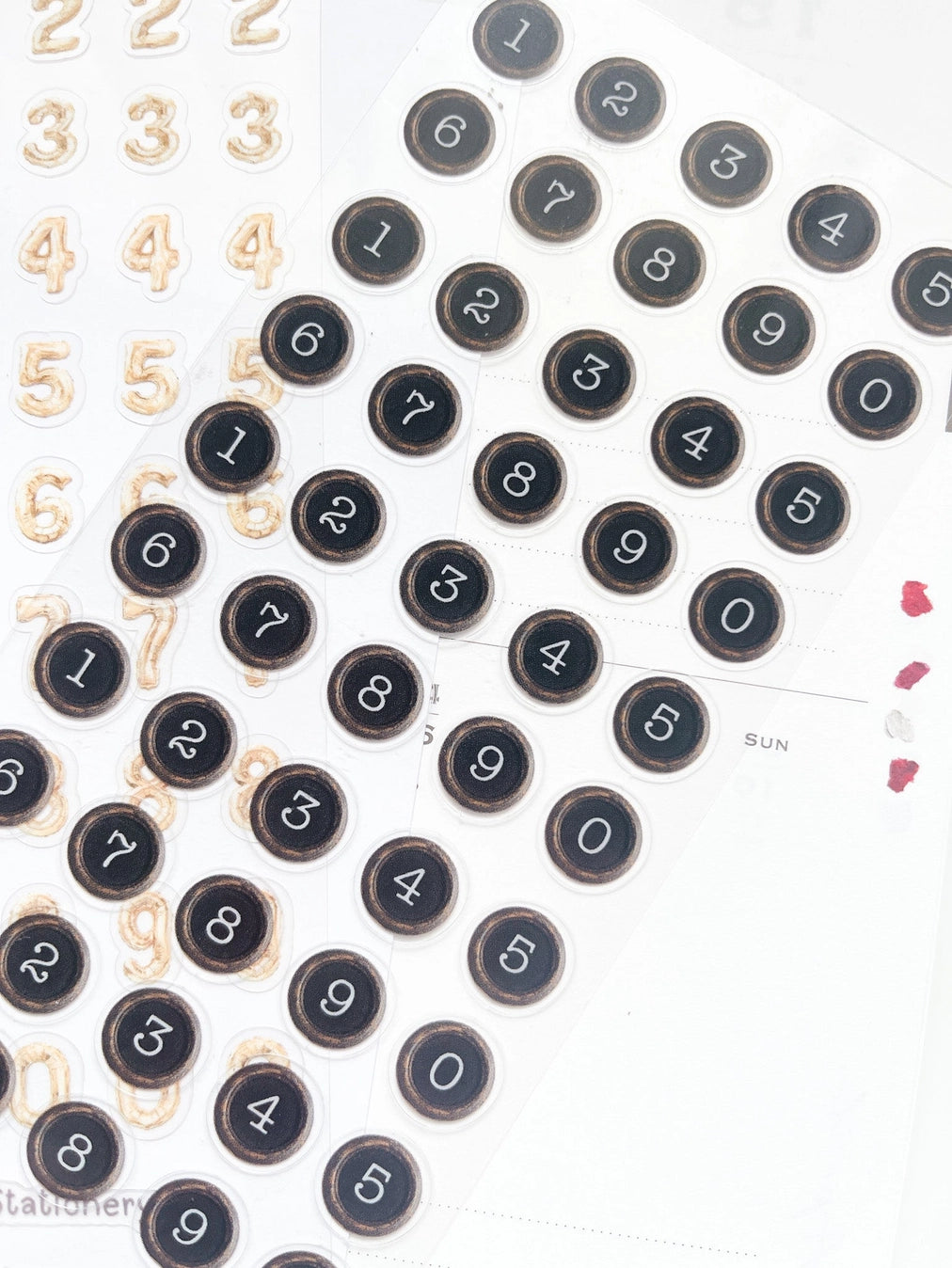 Kuboandlucy Stationery Co. - Vintage Typewriter Numbers Sticker Sheet