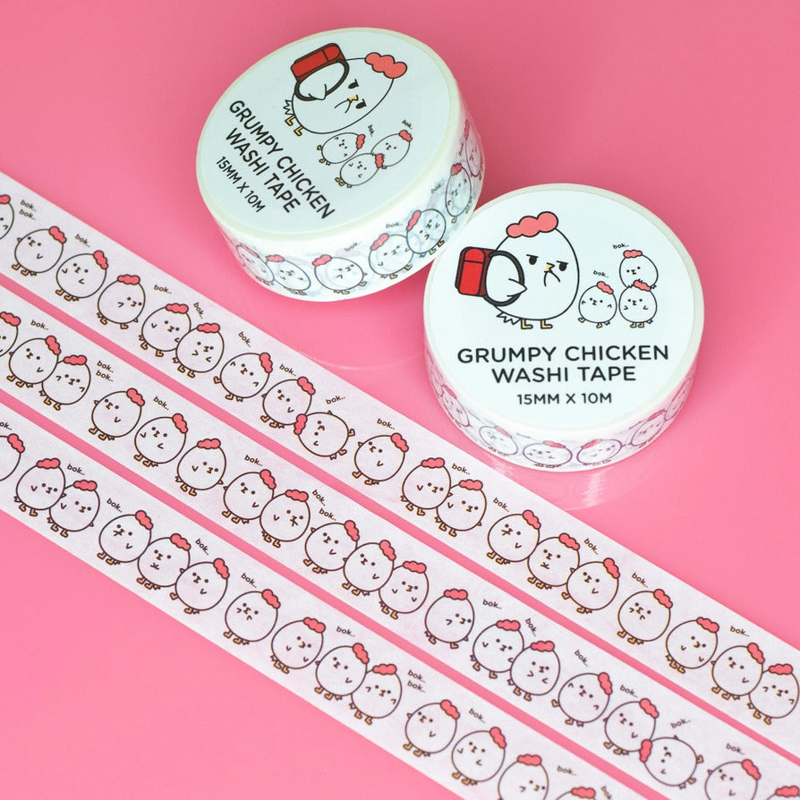Robot Dance Battle - Tiny Grumpy Chicken Washi Tape