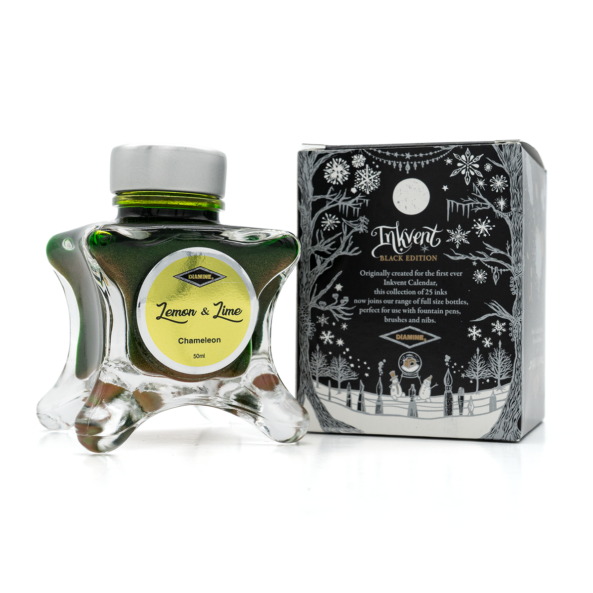 Diamine Black Edition Lemon & Lime Shimmer Ink