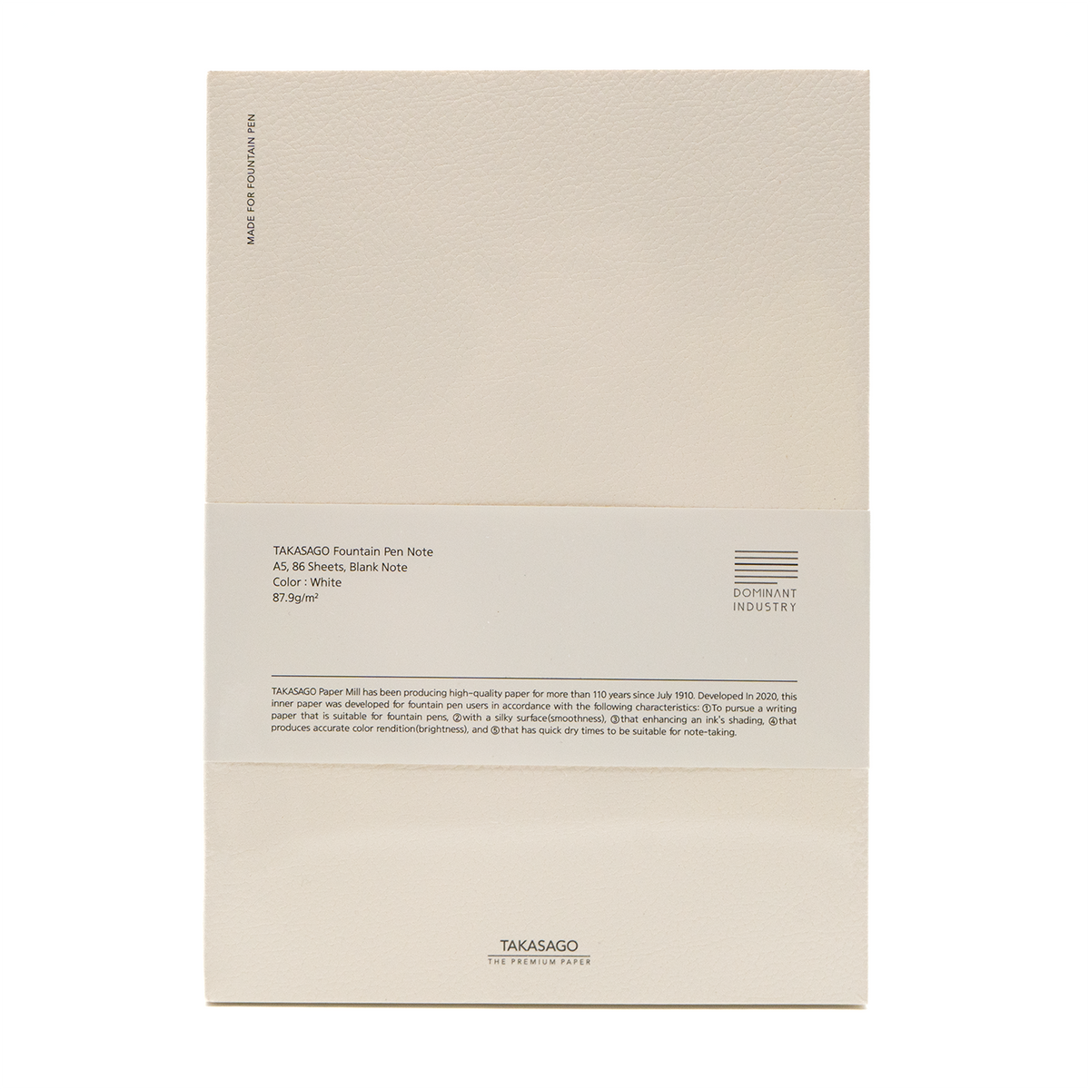 Dominant Industry - Takasago Ivory A5 Blank Notebook