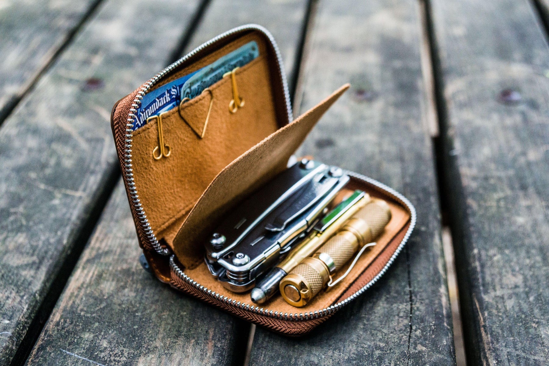 Galen Leather Co. EDC Wallet - Crazy Horse Brown