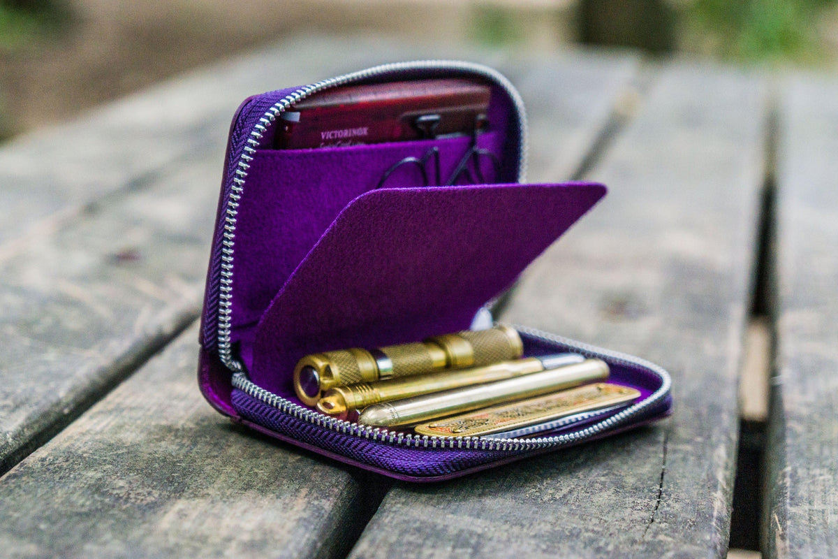 Galen Leather Co. EDC Wallet- Purple