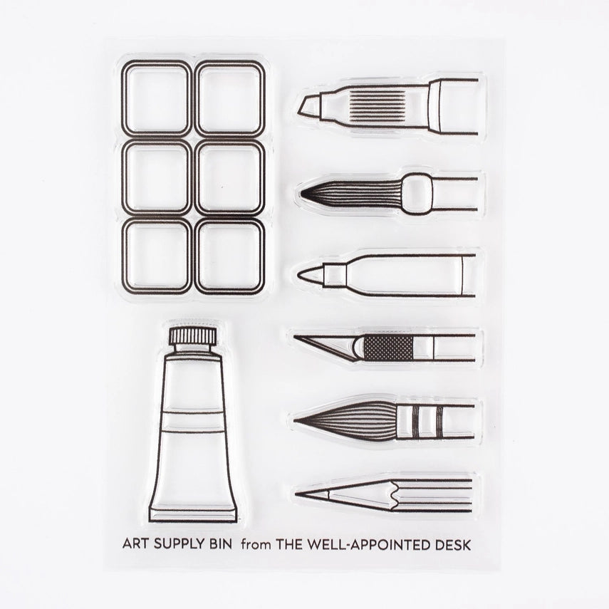 The Well Appointed Desk - Clear Stamp Set - Art Supply Bin