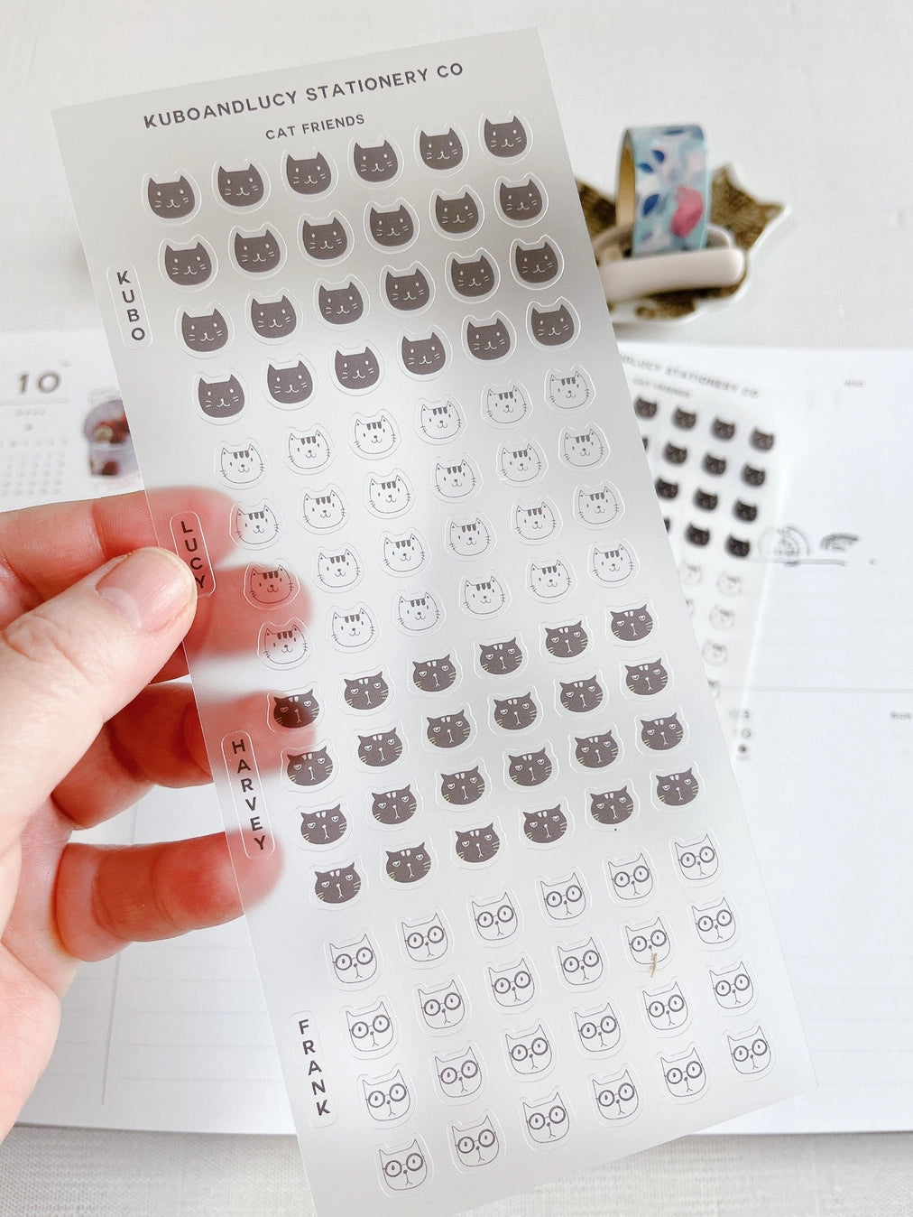 Kuboandlucy Stationery Co. - Cat Faces Sticker Sheet