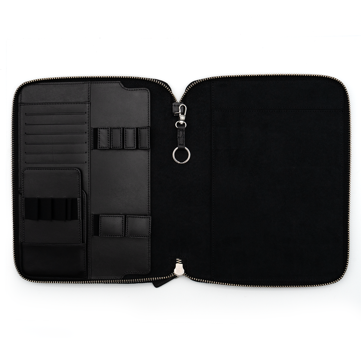 Galen Leather Co. Zippered B5 Notebook Folio - Black