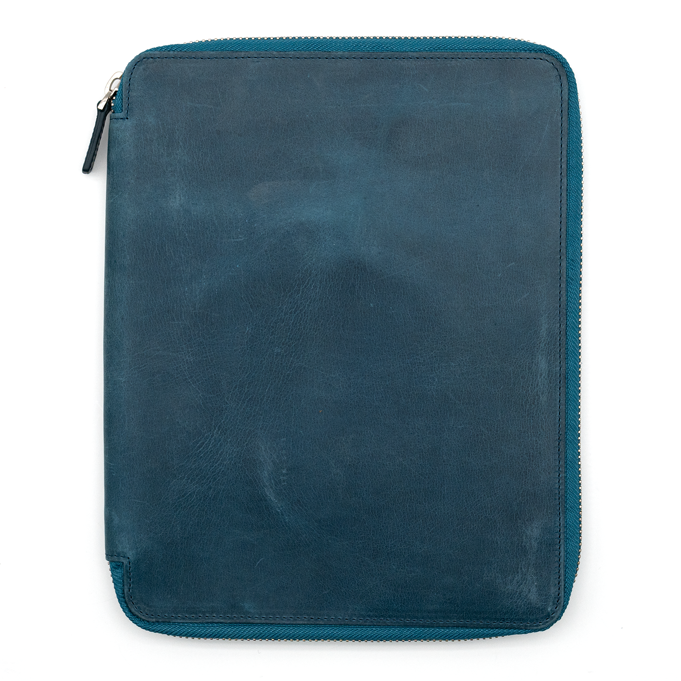 Galen Leather Co. Zippered B5 Notebook Folio- Crazy Horse Ocean