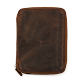 Galen Leather Co. Zippered A5 20 Slot Pen Case - Havana Brown