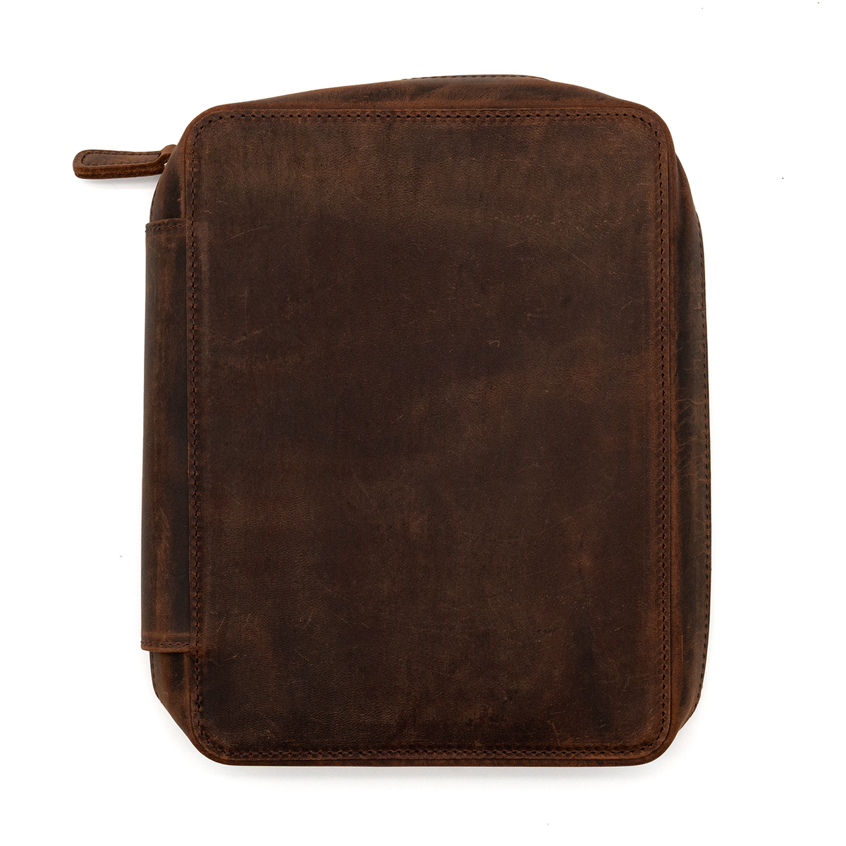 Galen Leather Co. Zippered A5 Wide Expansi Folio - Crazy Horse Havana Brown