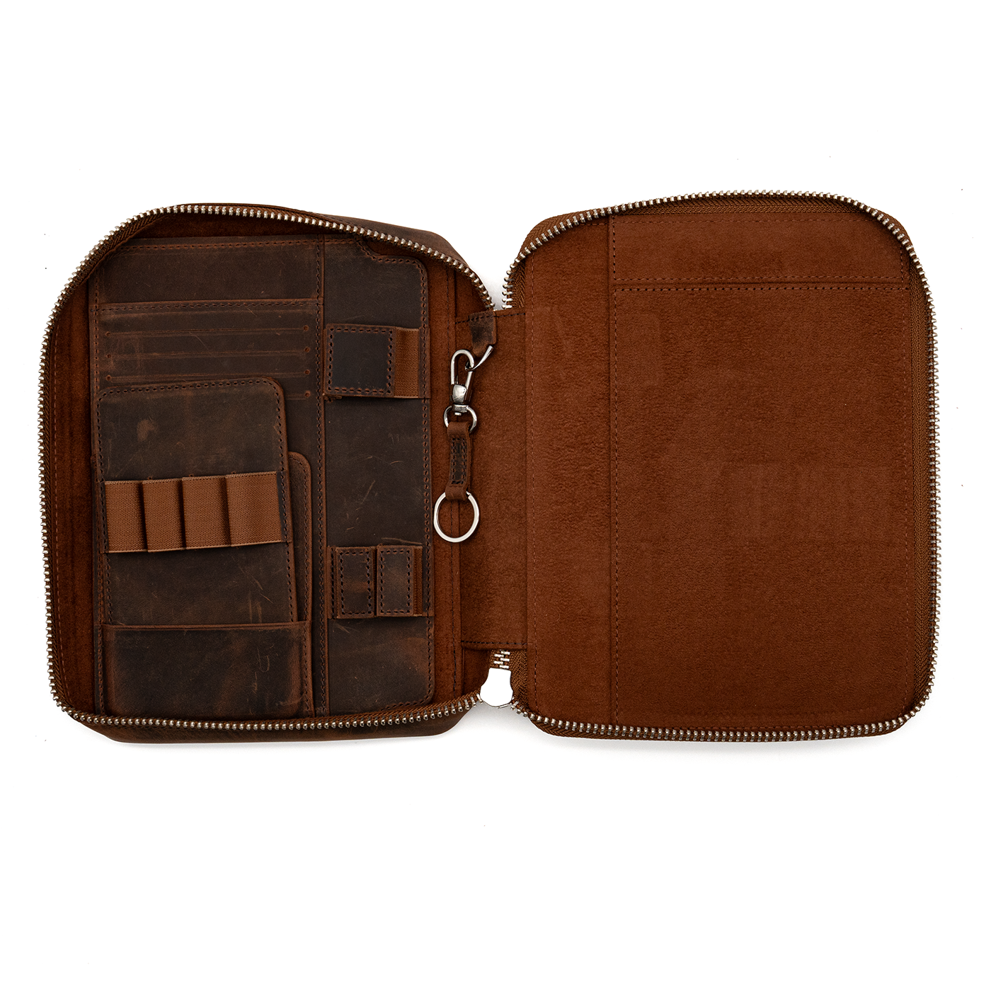 Galen Leather Co. Zippered A5 Wide Expansi Folio - Crazy Horse Havana Brown