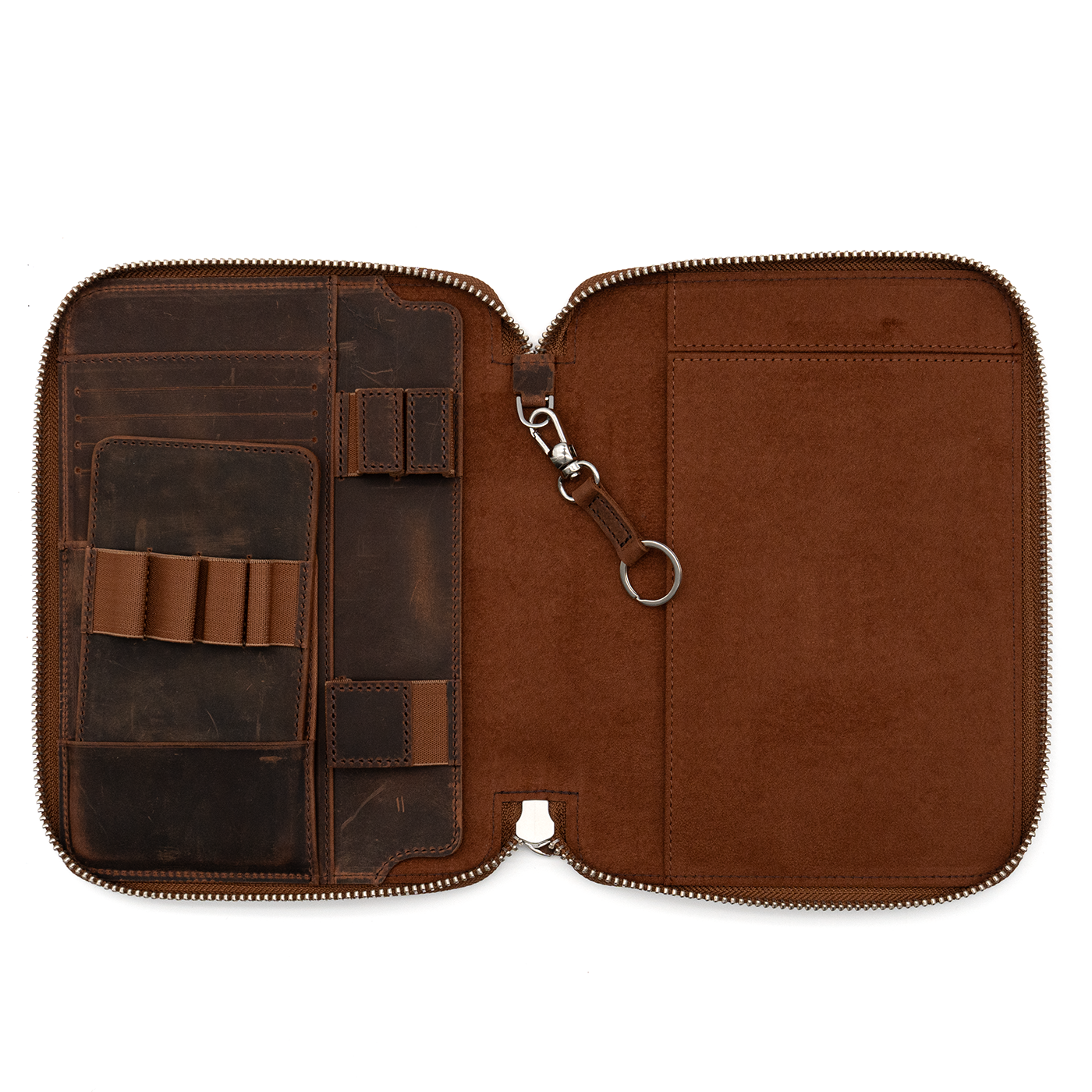 Galen Leather Co. Zippered A5 Notebook Folio - Havana Brown