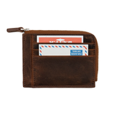 Galen Leather Co. Zippered Mega Mini Wallet - Crazy Horse Havana Brown