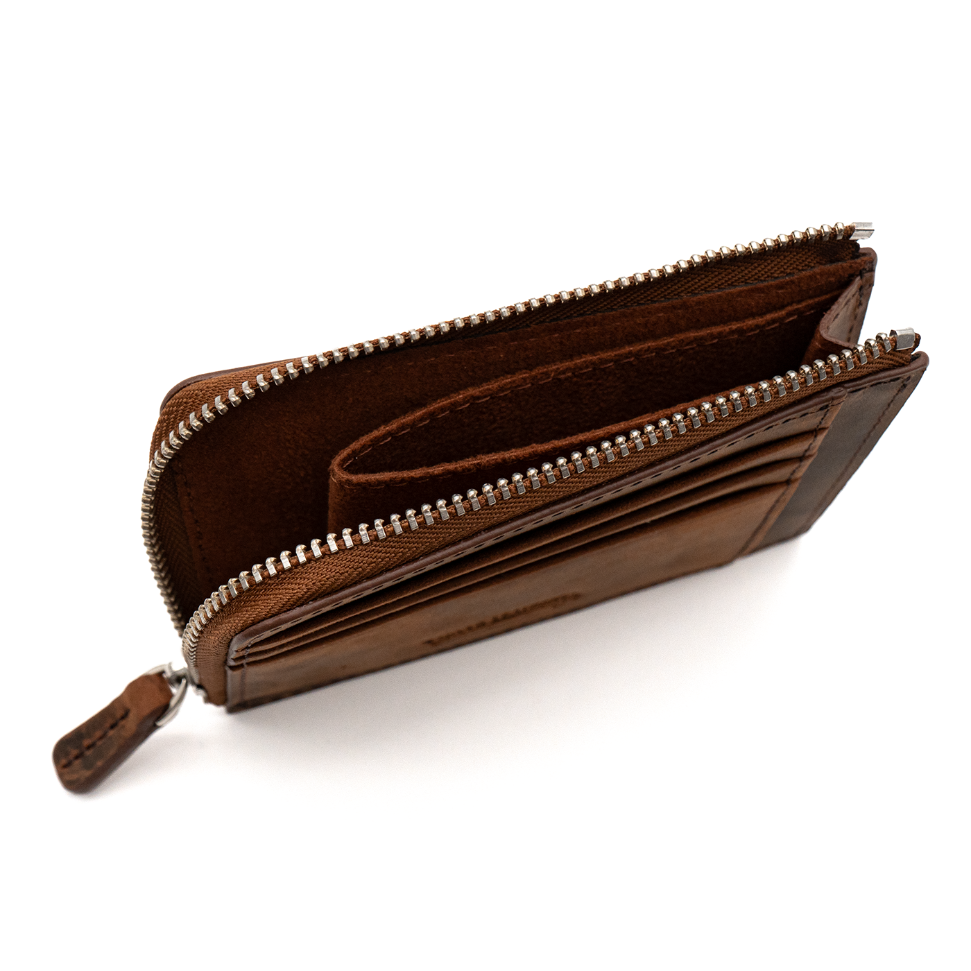 Galen Leather Co. Zippered Mega Mini Wallet - Crazy Horse Havana Brown