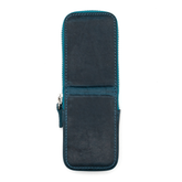 Galen Leather Co. Zipper Magnum Opus 2 Slot Hard Pen Case - Crazy Horse Ocean