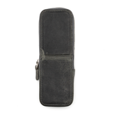 Galen Leather Co. Zipper Magnum Opus 2 Slot Hard Pen Case - Crazy Horse Smoky