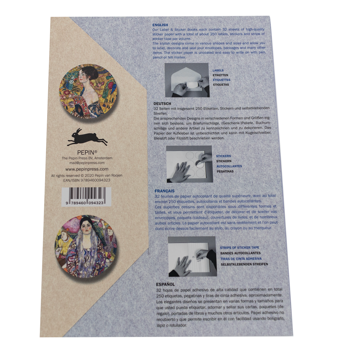 Pepin Label, Sticker & Tape Book - Gustav Klimt