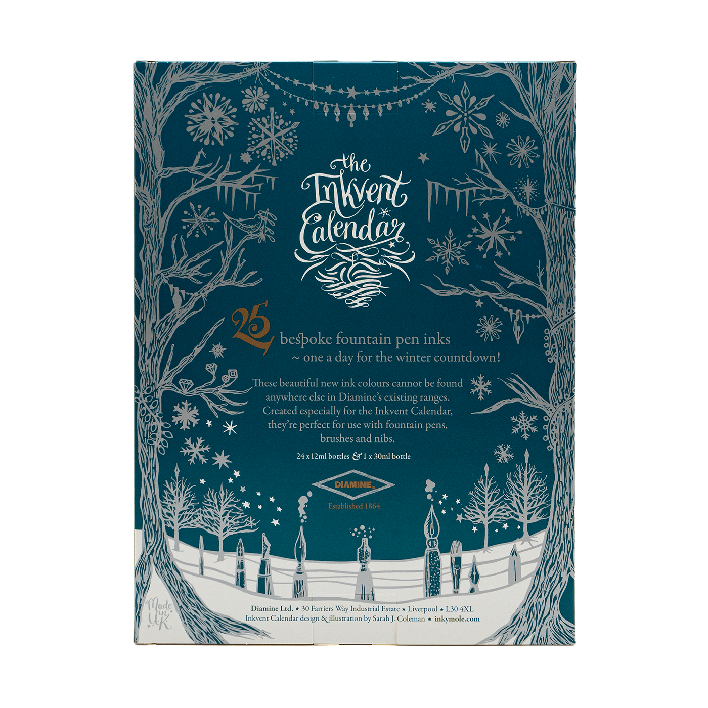 Diamine Inkvent 2025 Calendar Teal Edition