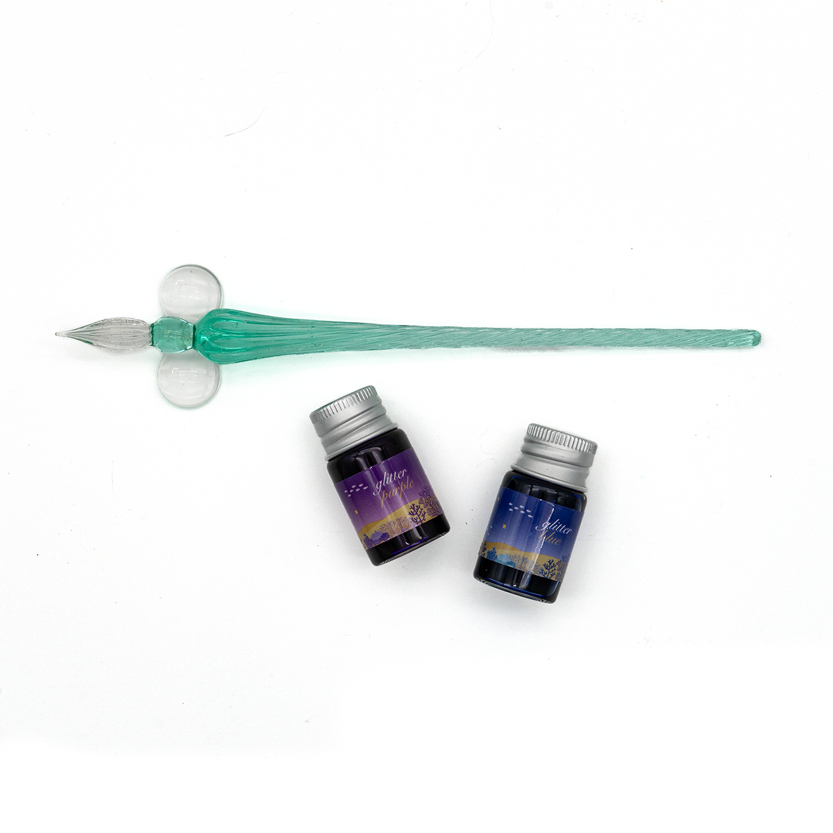 Komamono - Nippan Glass Dip Pen Set - Beach Blue