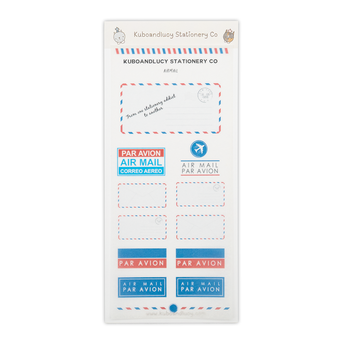 Kuboandlucy Stationery Co. - Air Mail Envelope Sticker Sheet