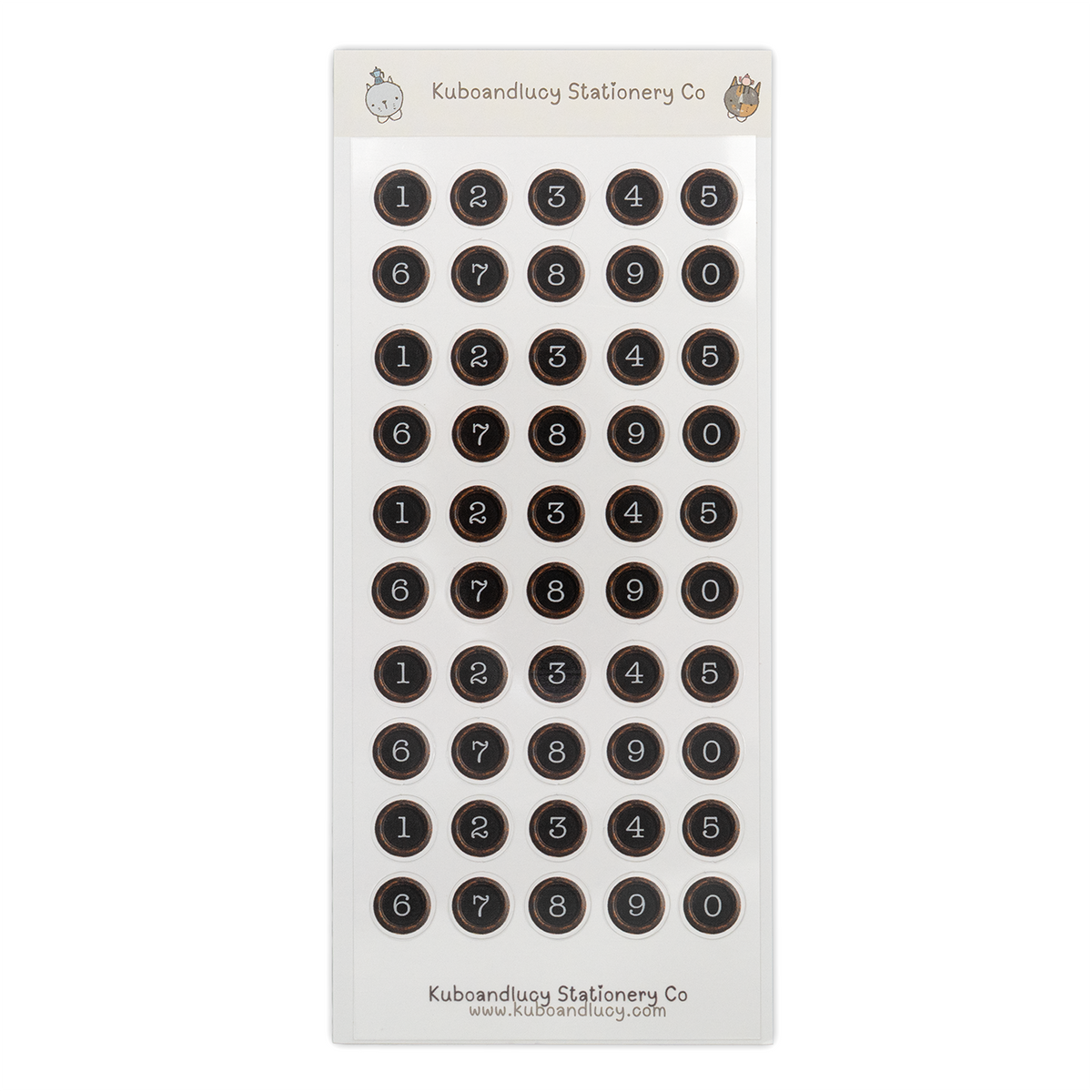 Kuboandlucy Stationery Co. - Vintage Typewriter Numbers Sticker Sheet