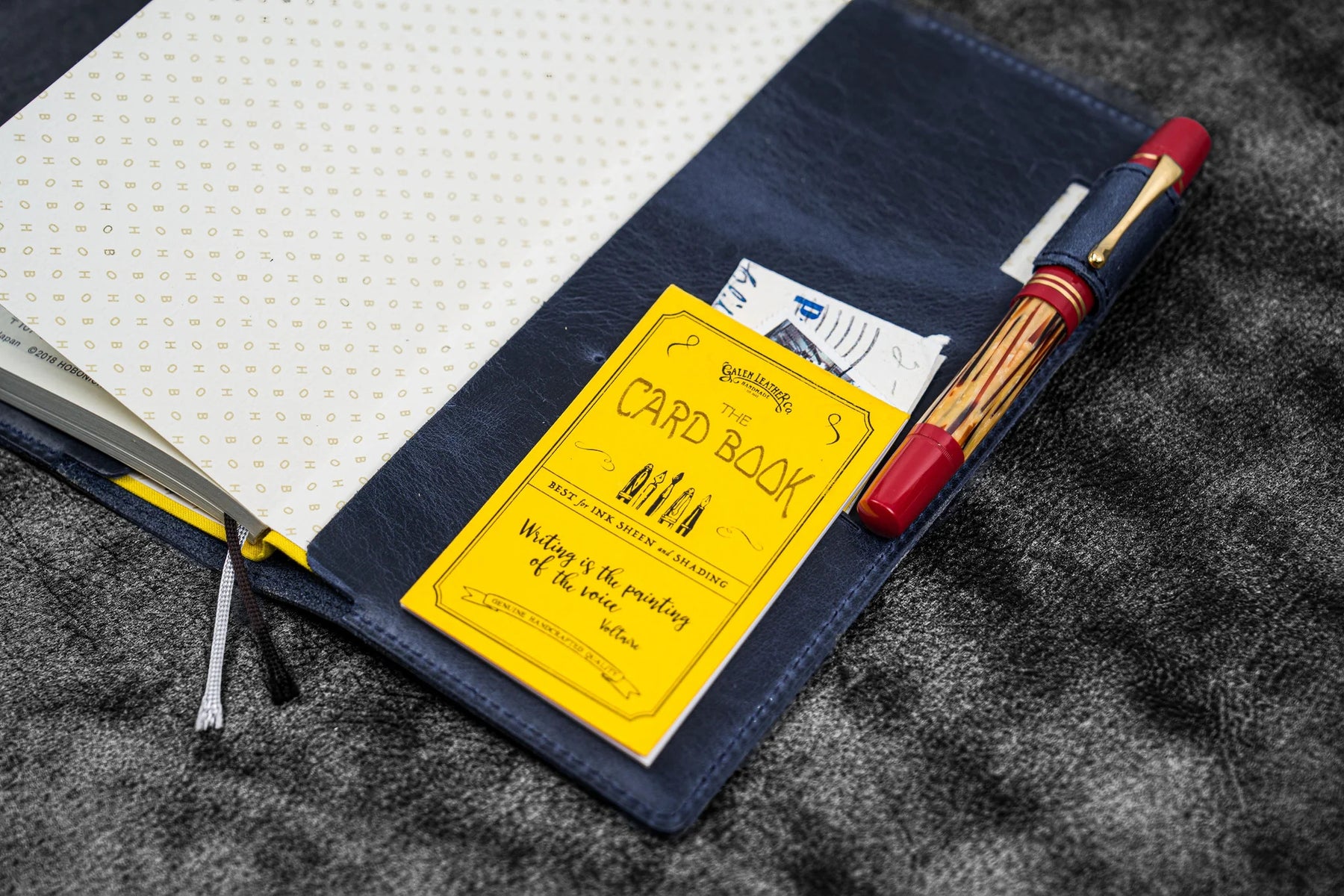 Galen Leather Slim Hobonichi Weeks Planner Cover - Crazy Horse Navy