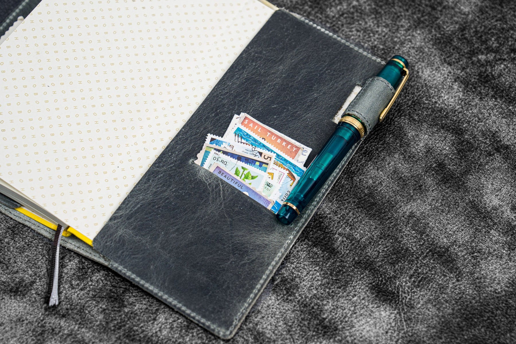 Galen Leather Slim Hobonichi Weeks Planner Cover - Crazy Horse Smoky