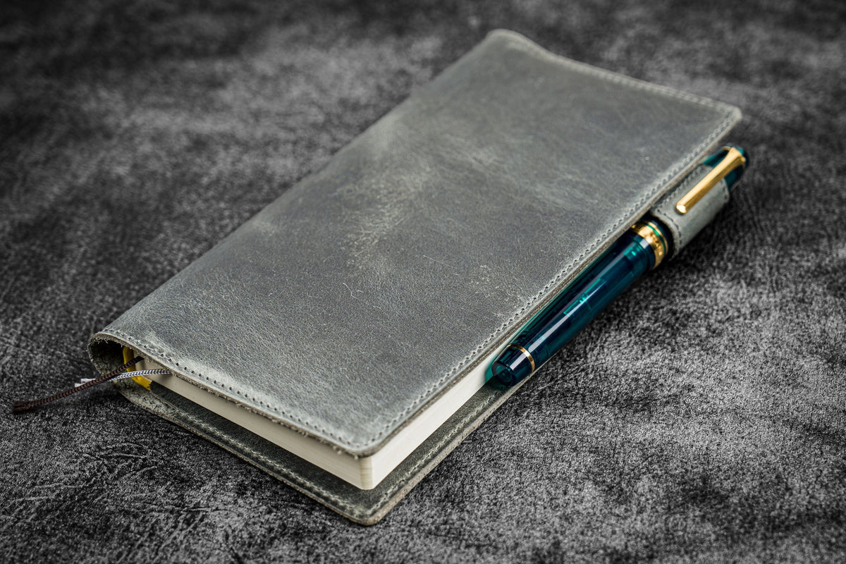 Galen Leather Slim Hobonichi Weeks Planner Cover - Crazy Horse Smoky