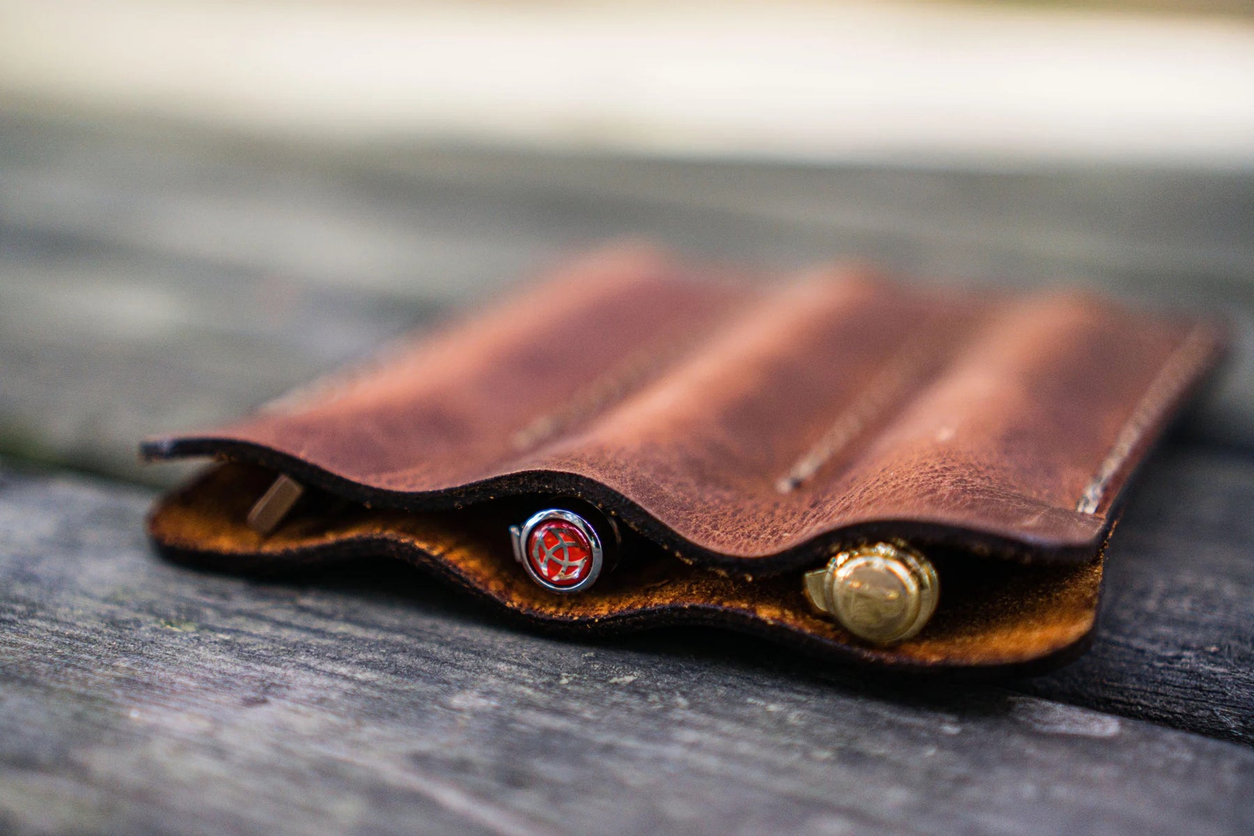 Galen Leather Co. Triple Pen Pouch - Crazy Horse Tan