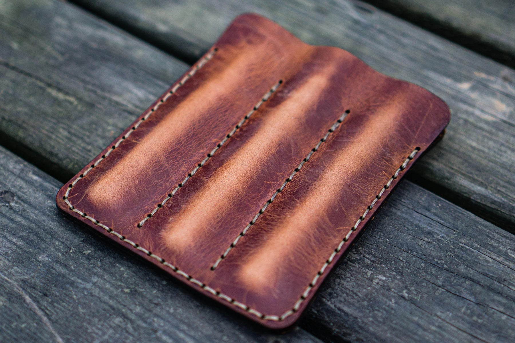 Galen Leather Co. Triple Pen Pouch - Crazy Horse Tan