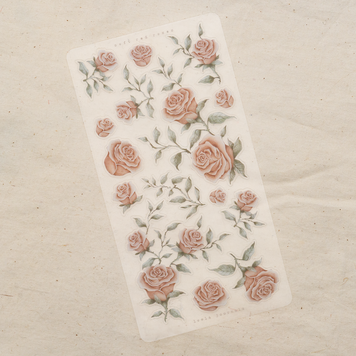 Leelajournals Dark Pink Rose Sticker Sheet