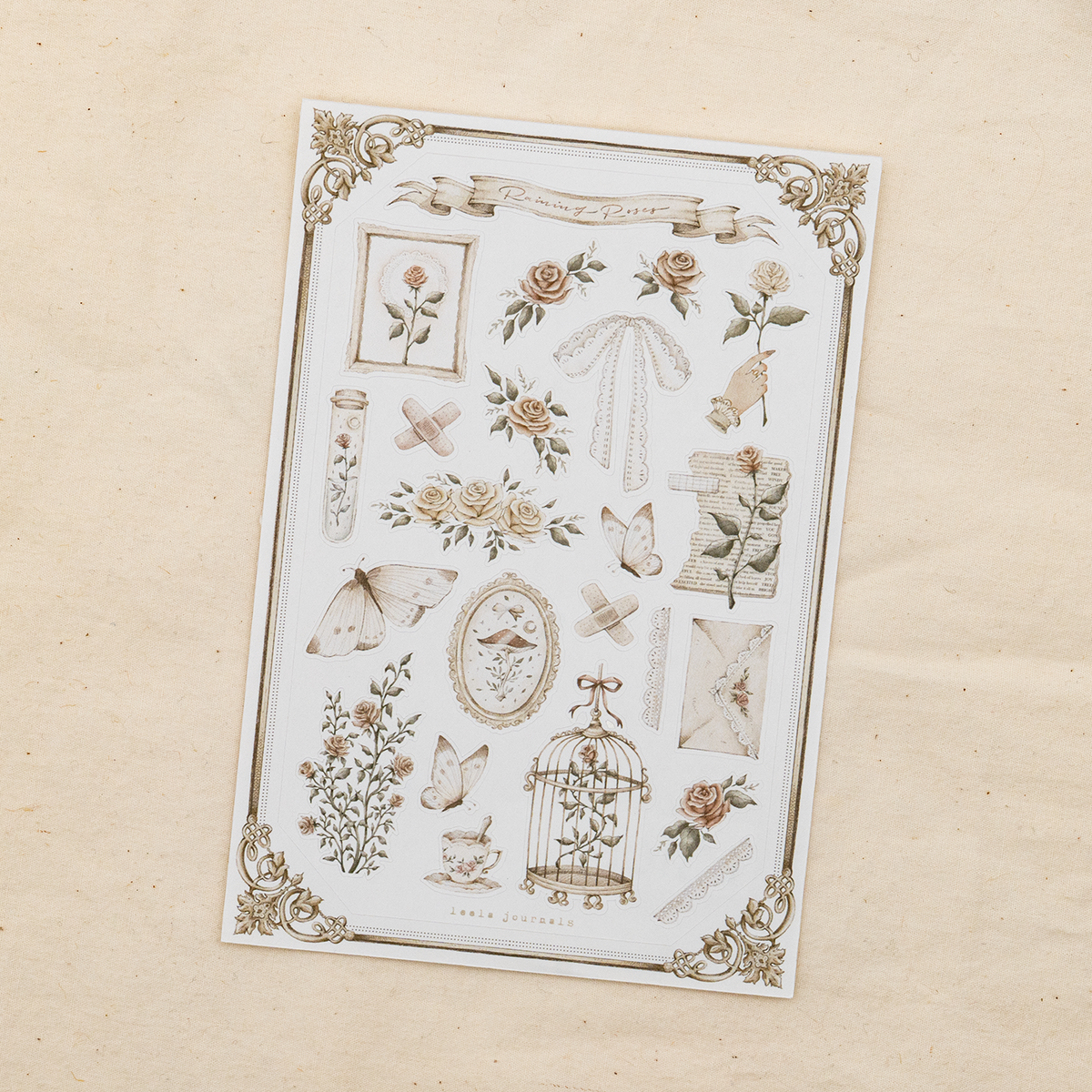 Leelajournal Raining Roses Sticker Sheet