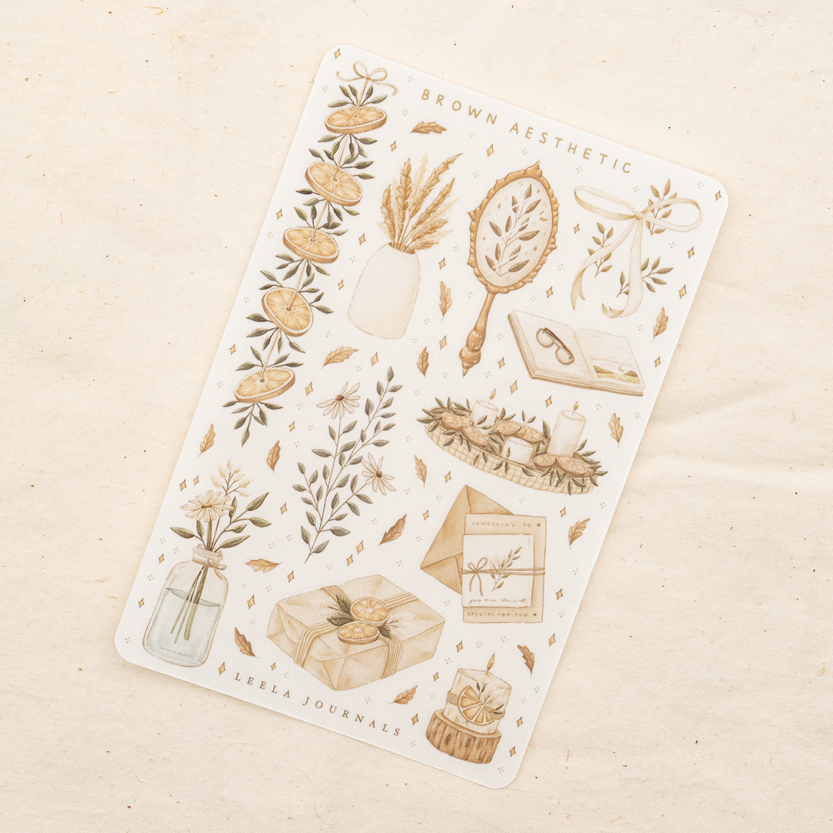 Leelajournals Brown Aesthetic Sticker Sheet