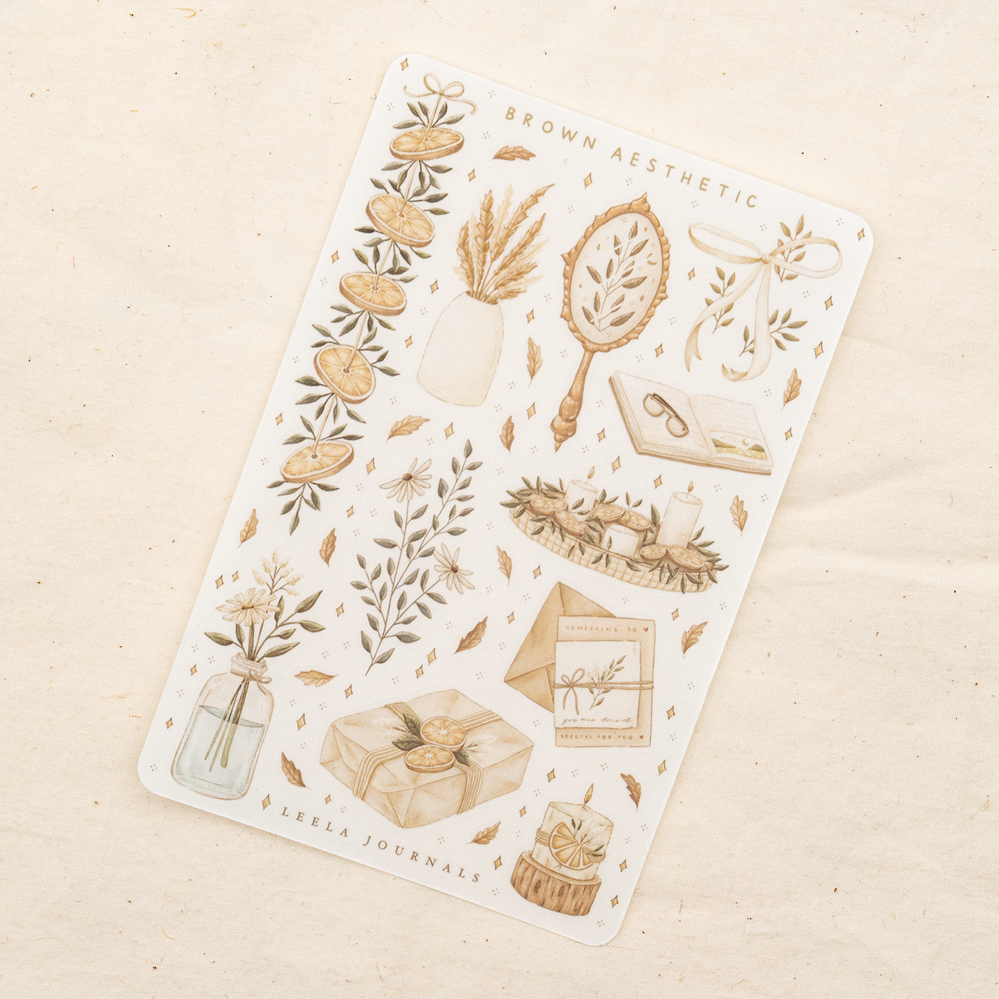 Leelajournals Brown Aesthetic Sticker Sheet