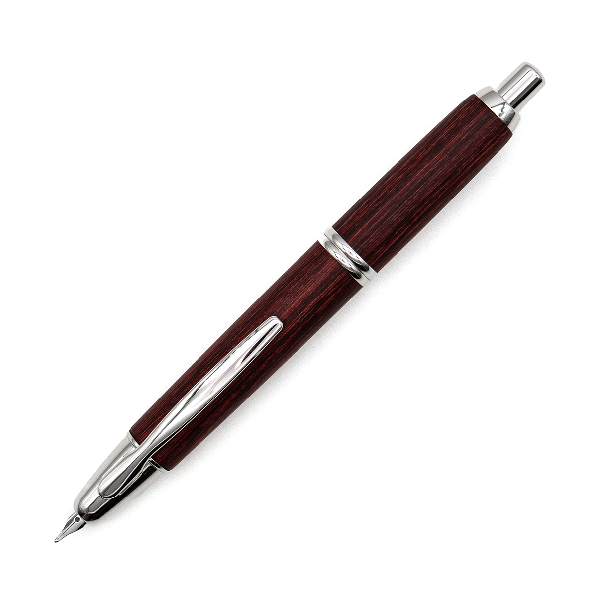 Pilot Vanishing Point Red Birchwood Rhodium Trim