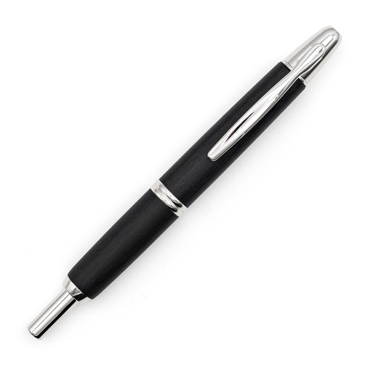 Pilot Vanishing Point Black Birchwood Rhodium Trim