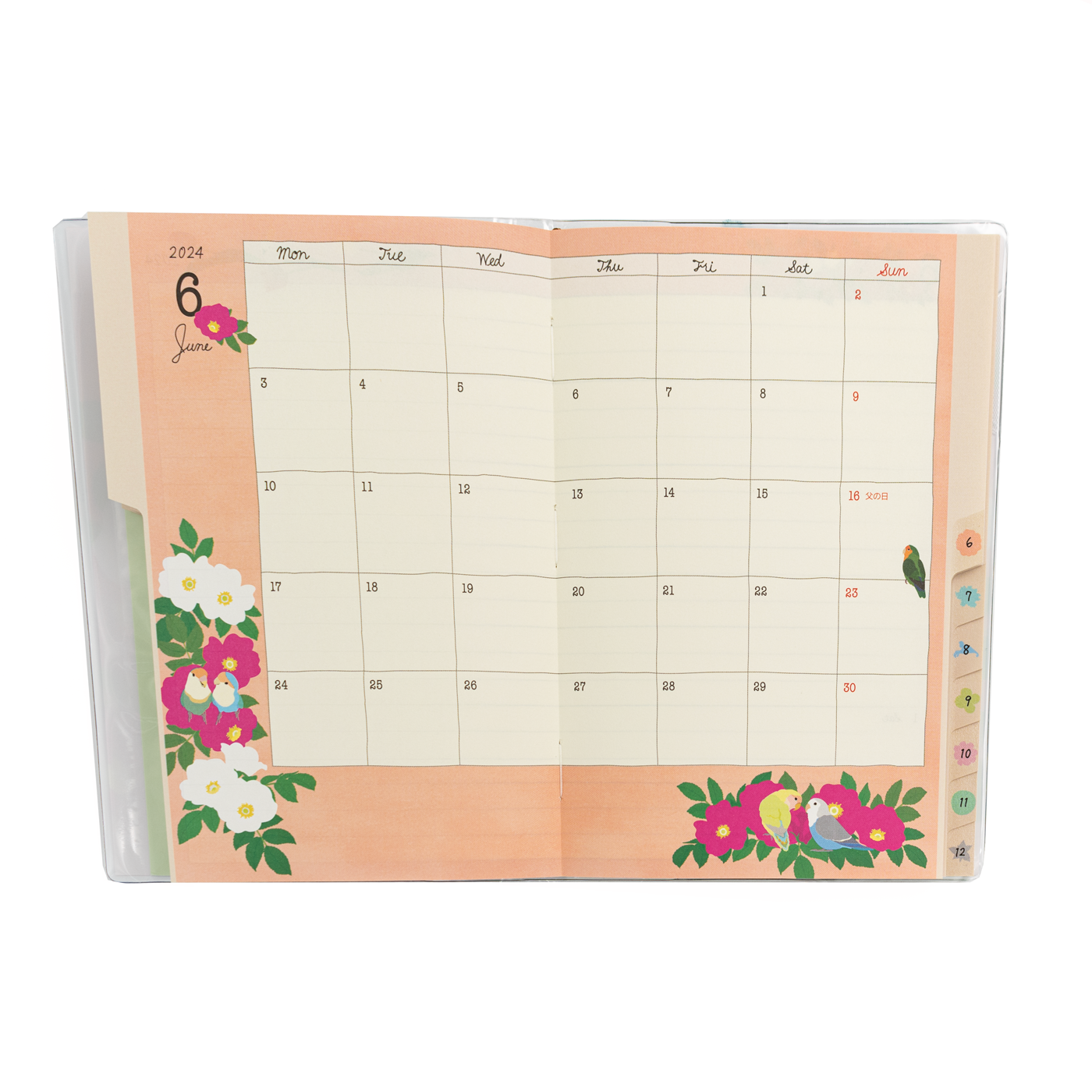 Midori 2024 Pocket Diary B6- Bird Pattern