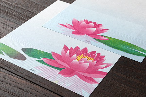 Midori Letter Pad - Silk Printing Water Lily Reflection 175